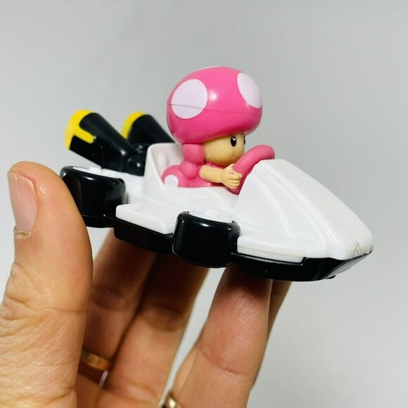 Nintendo McDonald Toad Toadette Mariokart Kart Toy Figure Race Car Vehicle Pink - Picture 2 of 9